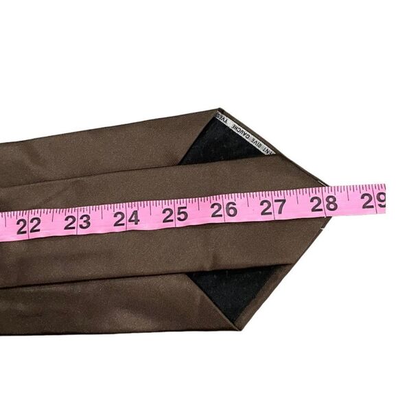 NWT YSL Rive Gauche Brown 100% Silk Necktie - Picture 5 of 13